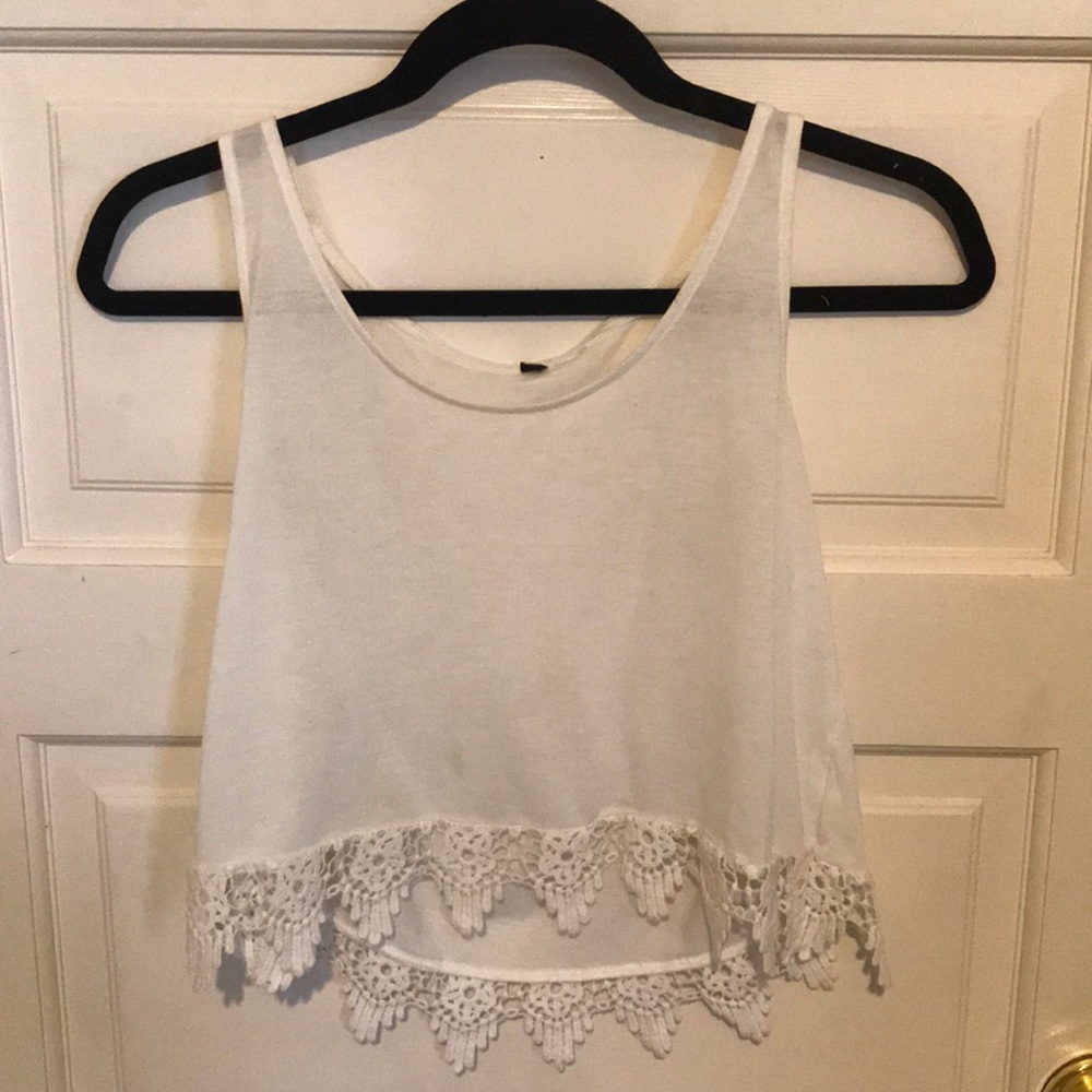White Embroidered Tank Top